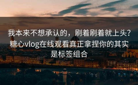 我本来不想承认的，刷着刷着就上头？糖心vlog在线观看真正拿捏你的其实是标签组合