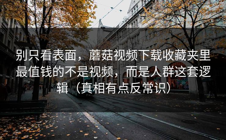 别只看表面，蘑菇视频下载收藏夹里最值钱的不是视频，而是人群这套逻辑（真相有点反常识）